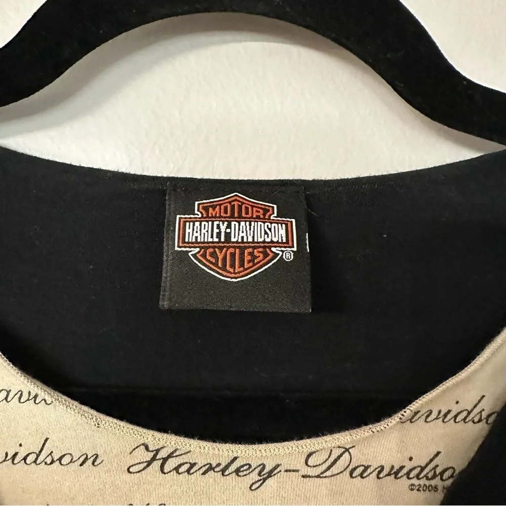 Harley Davidson Barnett El Paso TX Women’s Black Long Sleeve Top Size L GUC - Picture 3 of 9